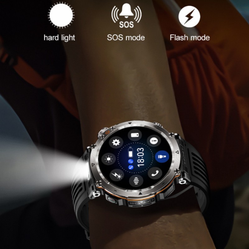 Men Fashion Photography - Montre intelligente avec lampe de poche,