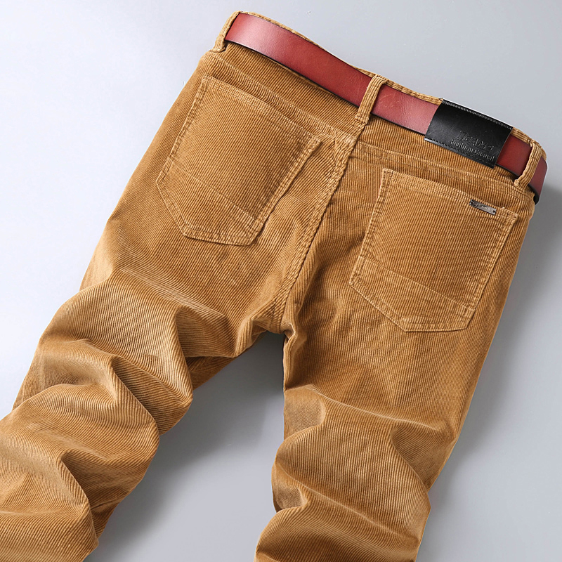 Men'S Fashion Khaki Pants - Pantalon décontracté en velours côtelé de