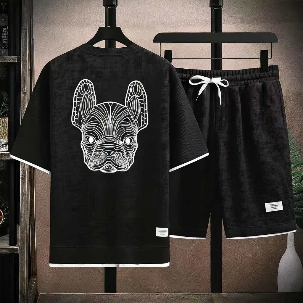 Mens Fashion Workwear - Ensemble t-shirt et short à manches