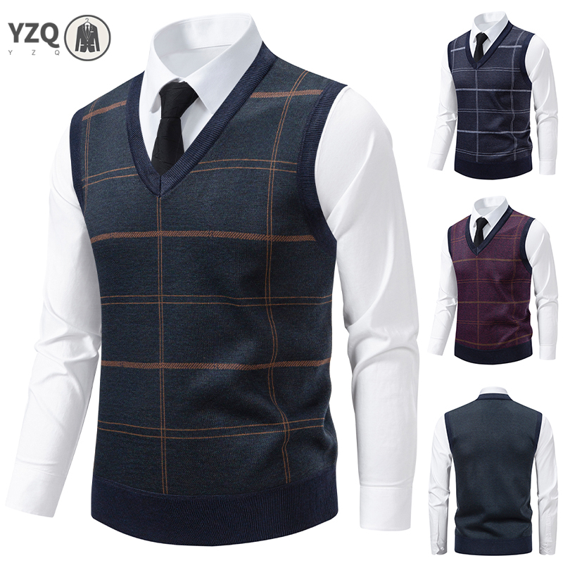 Men'S Fashion V Neck Sweater - Pull tricoté à col en v