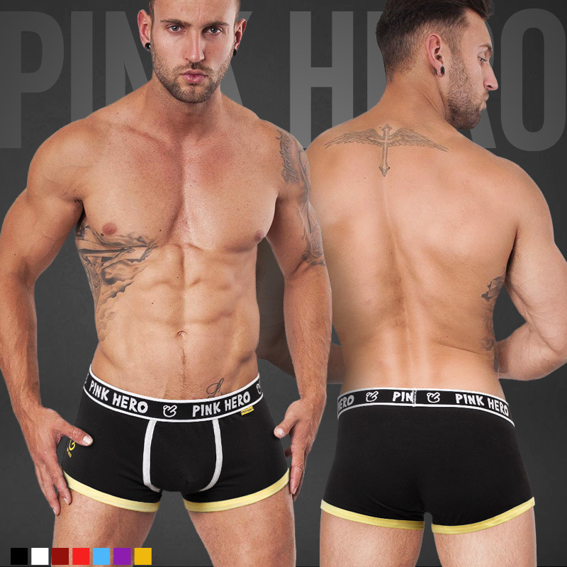Men'S Fashion Underwear Brands - Boxer en coton rose pour homme,