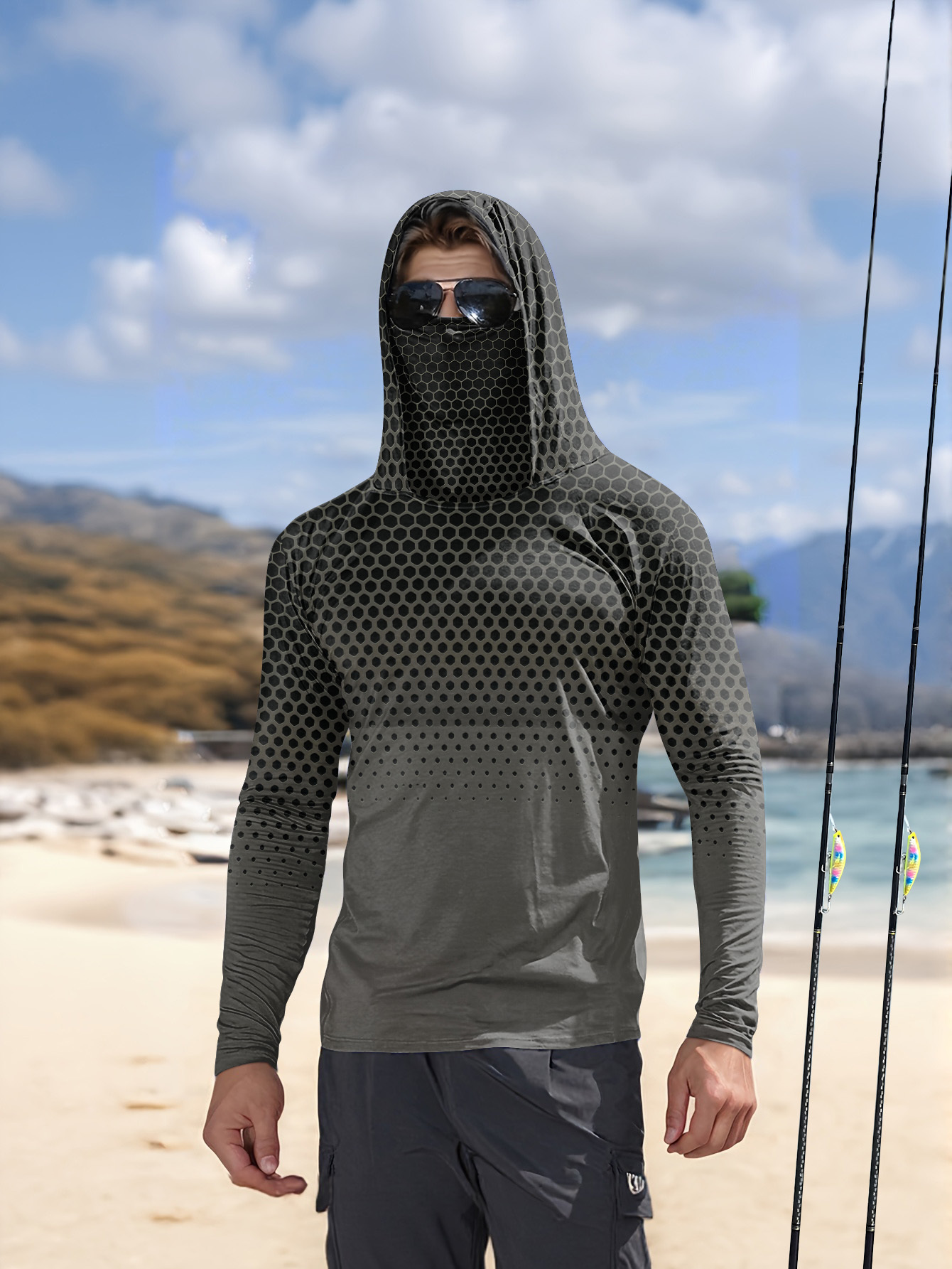 Mens Fashion Summer - Chemise de pêche à capuche pour