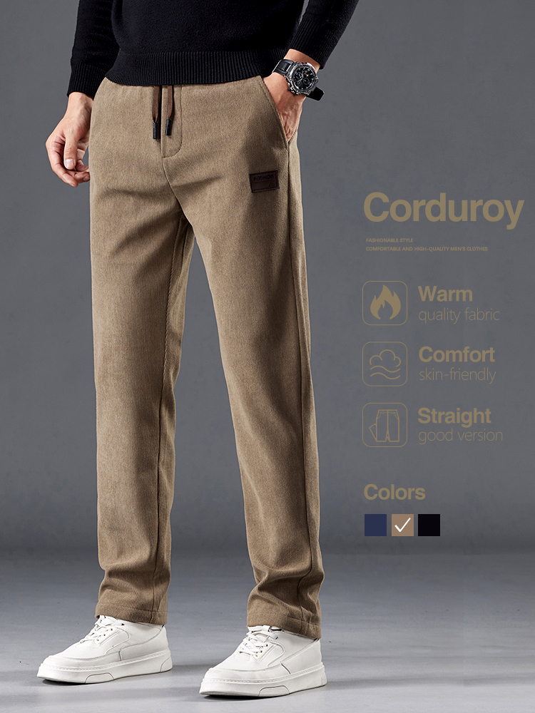 Men'S Fashion Khaki Pants - Pantalon en velours côtelé pour hommes,