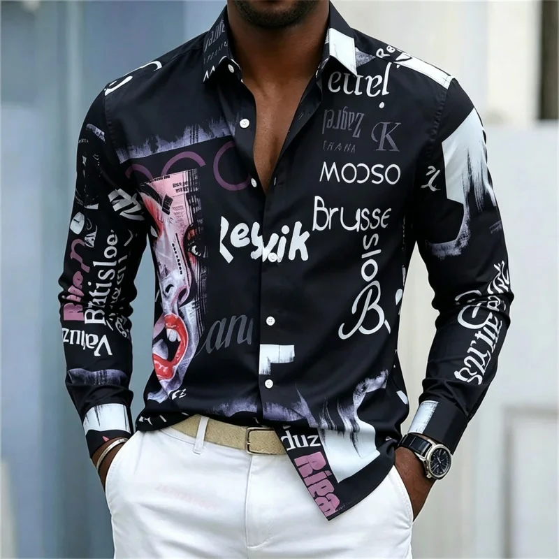 Chemise à manches longues impr - Mens Fashion Summer avis et prix