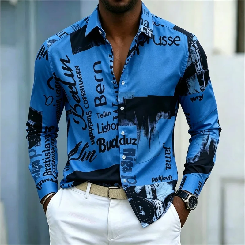 Chemise à manches longues impr - Mens Fashion Summer avis et prix