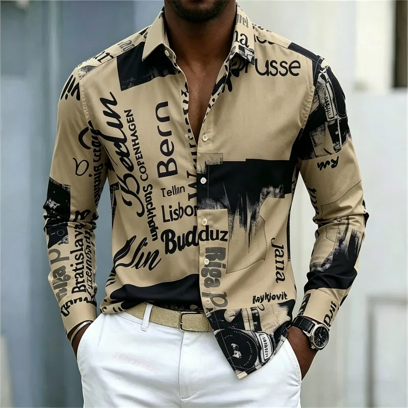 Chemise à manches longues impr - Mens Fashion Summer avis et prix