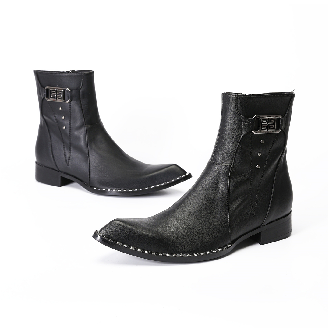 Bottines en cuir véritable à b - Men'S Fashion Formal avis et prix