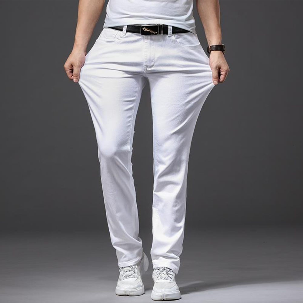 Jean blanc élastique pour homm - Men'S Fashion For 60 Year Old avis et prix