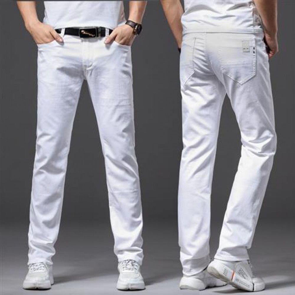 Jean blanc élastique pour homm - Men'S Fashion For 60 Year Old avis et prix