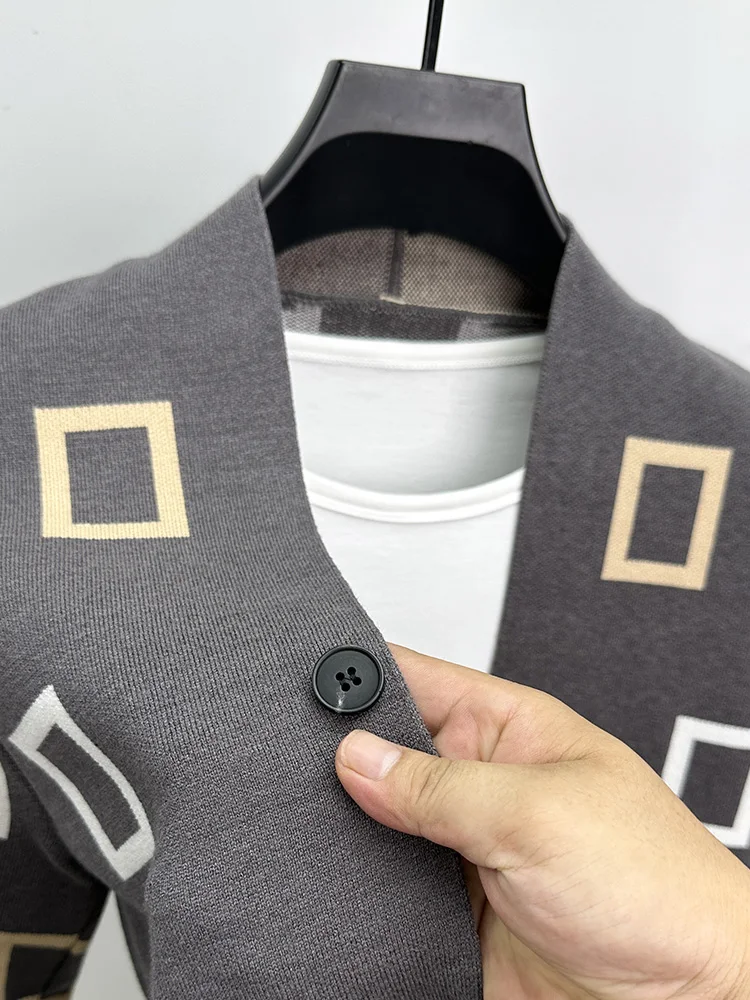 Cardigan tricoté de luxe pour  - Men'S Fashion V Neck Sweater avis et prix