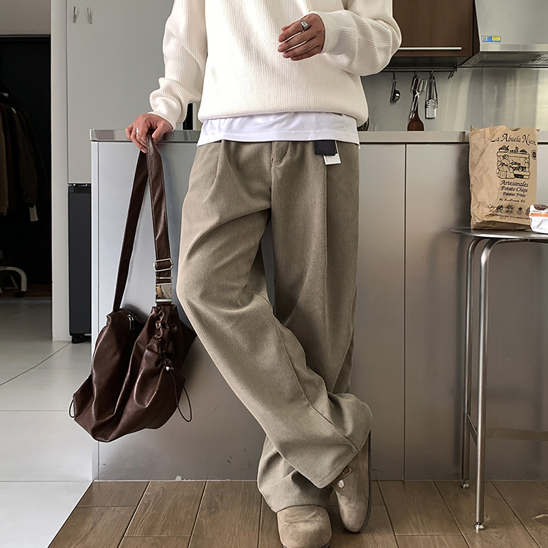 Pantalon en velours côtelé pou - Men'S Fashion Khaki Pants avis et prix