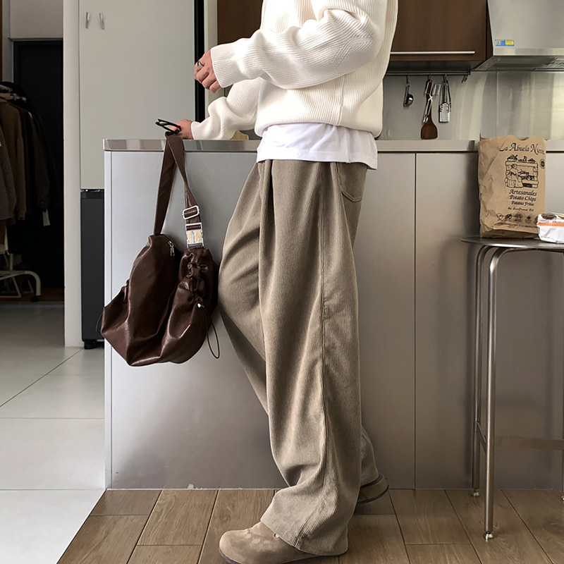 Pantalon en velours côtelé pou - Men'S Fashion Khaki Pants avis et prix