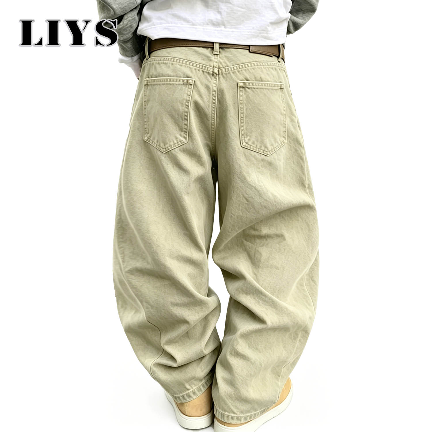 Jean ample et droit délavé pou - Men'S Fashion Khaki Pants avis et prix