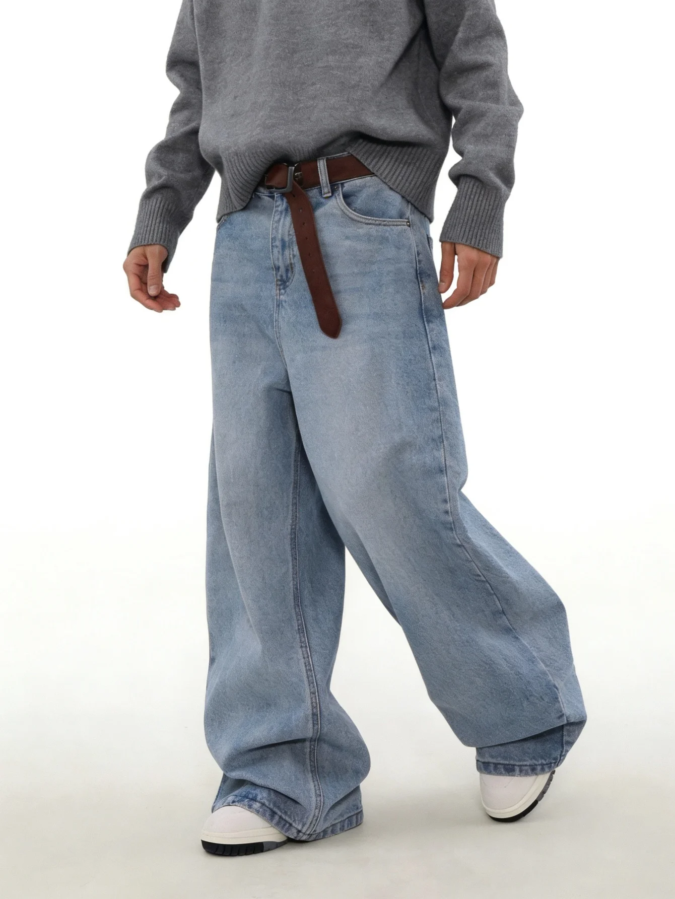 Jean baggy bleu rétro Y2K lége - Men'S Fashion For 60 Year Old avis et prix