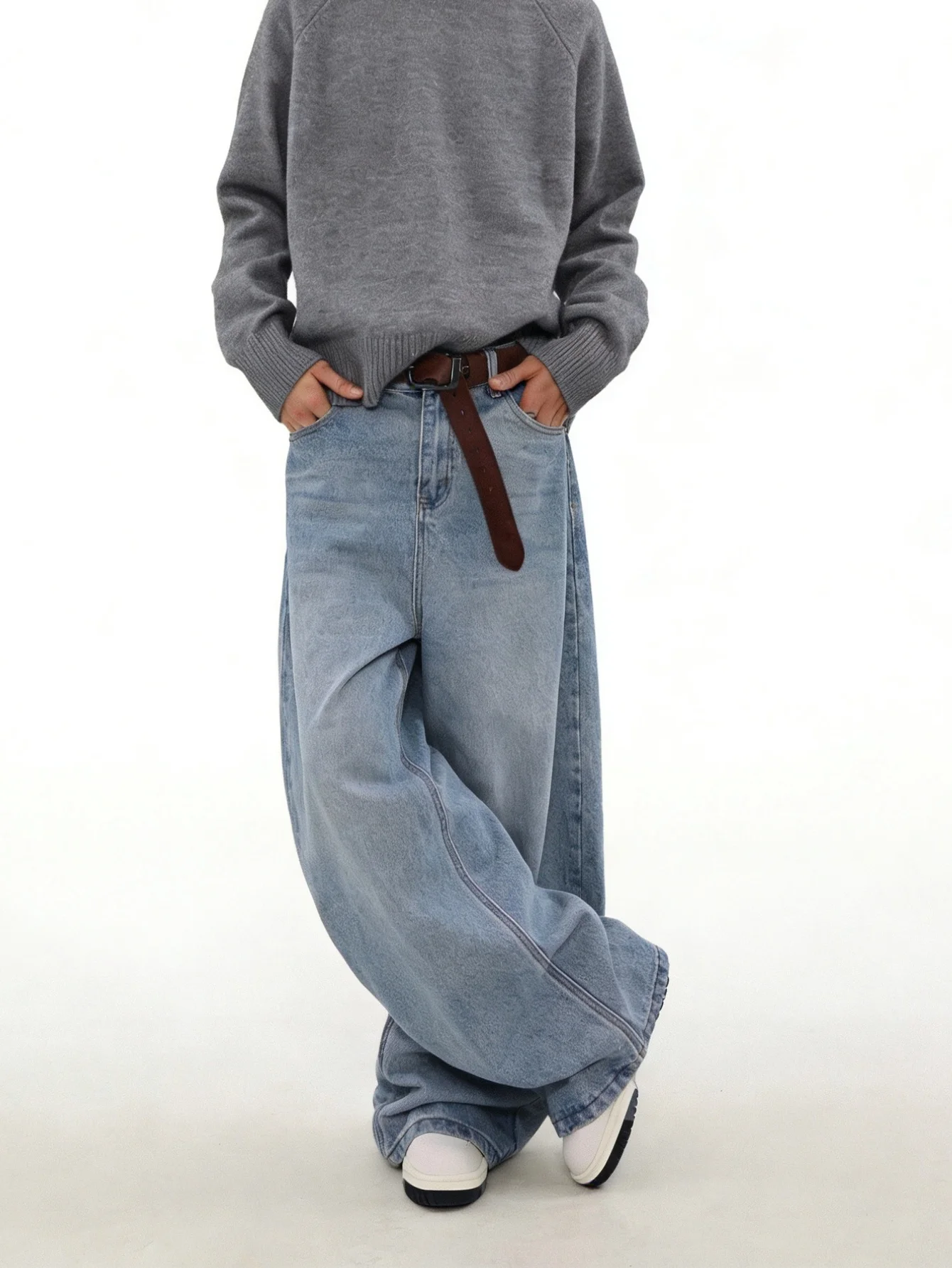Jean baggy bleu rétro Y2K lége - Men'S Fashion For 60 Year Old avis et prix