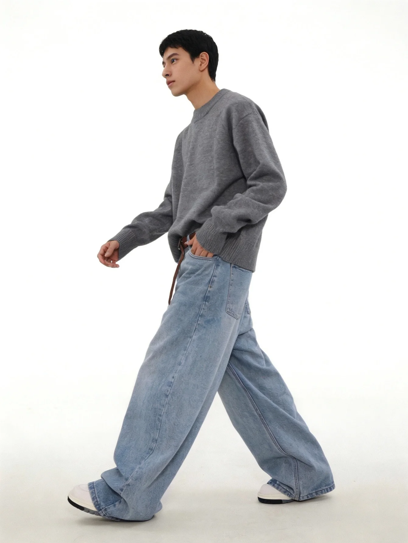 Jean baggy bleu rétro Y2K lége - Men'S Fashion For 60 Year Old avis et prix
