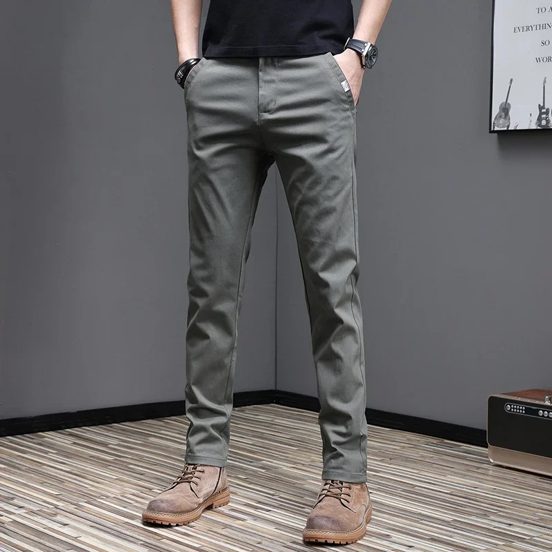 97.8% coton 2025 printemps aut - Men'S Fashion Khaki Pants avis et prix
