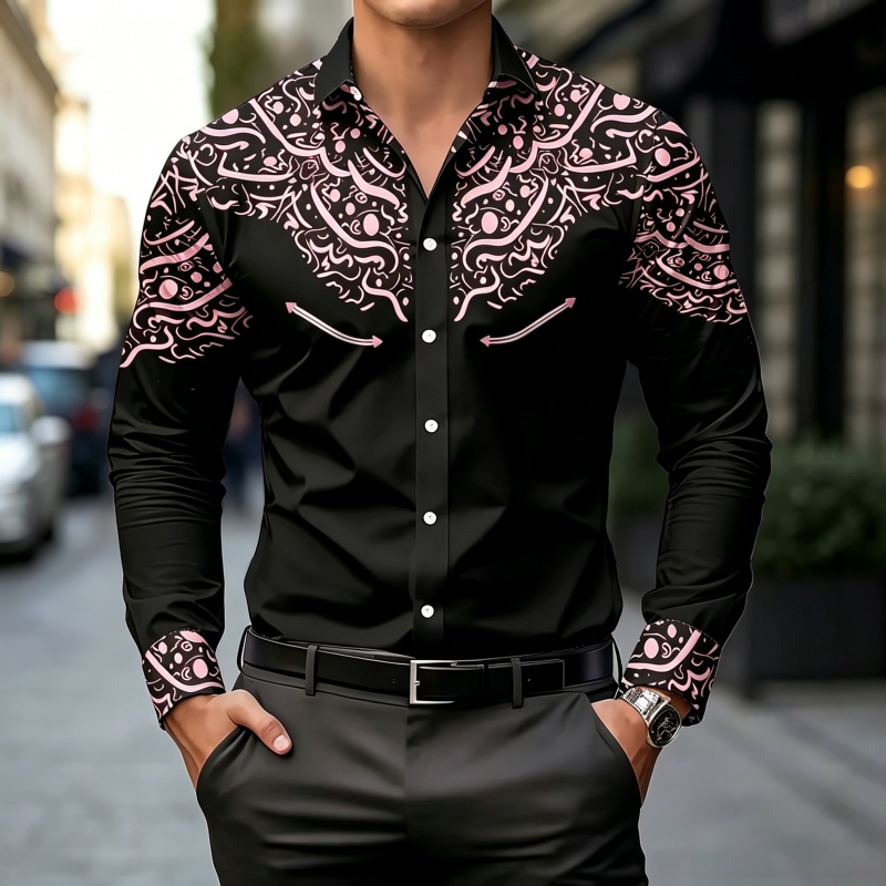 Chemise à imprimé contrasté no - Mens Fashion Summer avis et prix