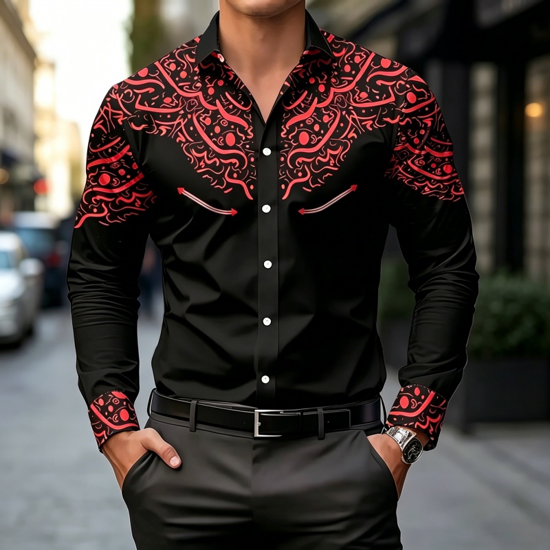 Chemise à imprimé contrasté no - Mens Fashion Summer avis et prix