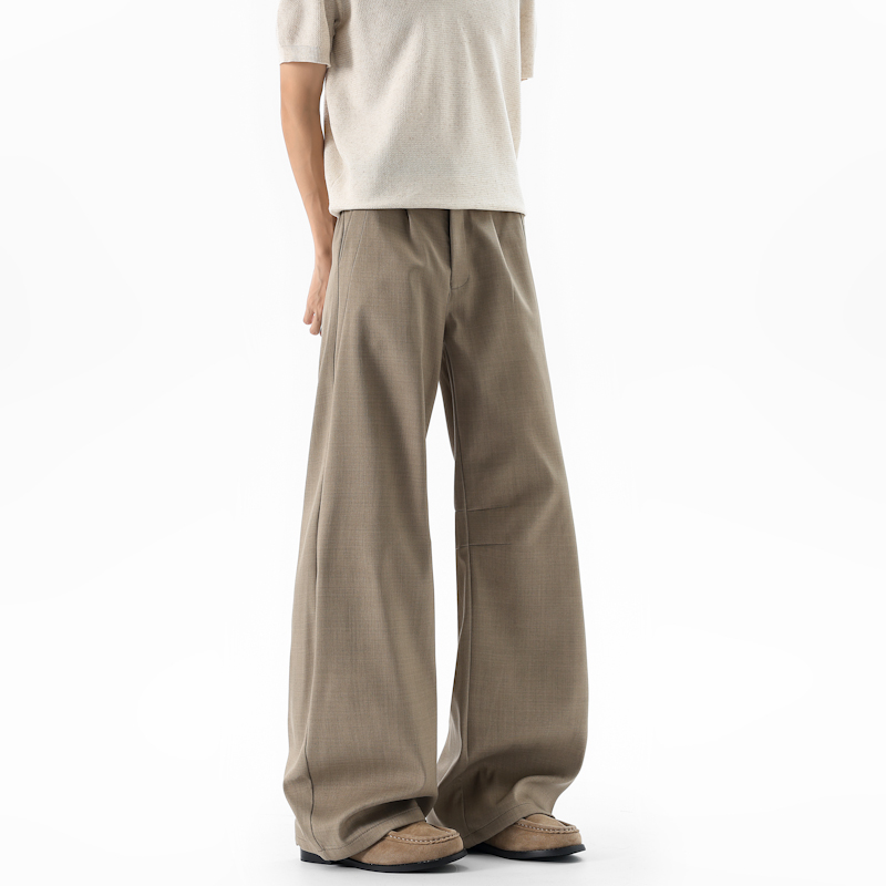 Pantalon de costume plissé vin - Men'S Fashion Khaki Pants avis et prix
