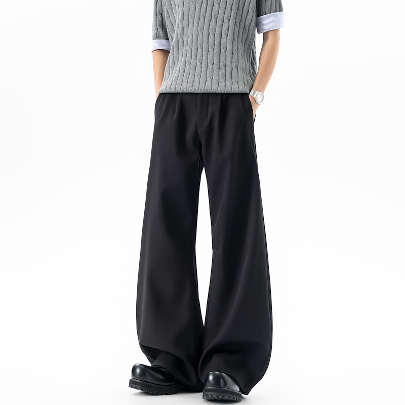Pantalon de costume plissé vin - Men'S Fashion Khaki Pants avis et prix