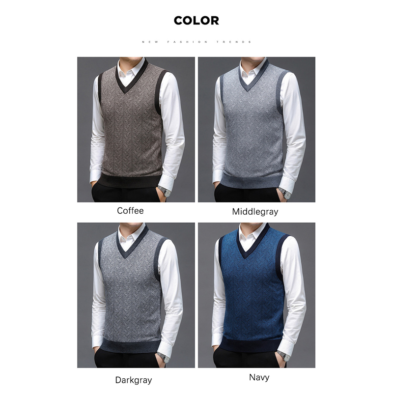 Pull en laine de couleur unie  - Men'S Fashion V Neck Sweater avis et prix
