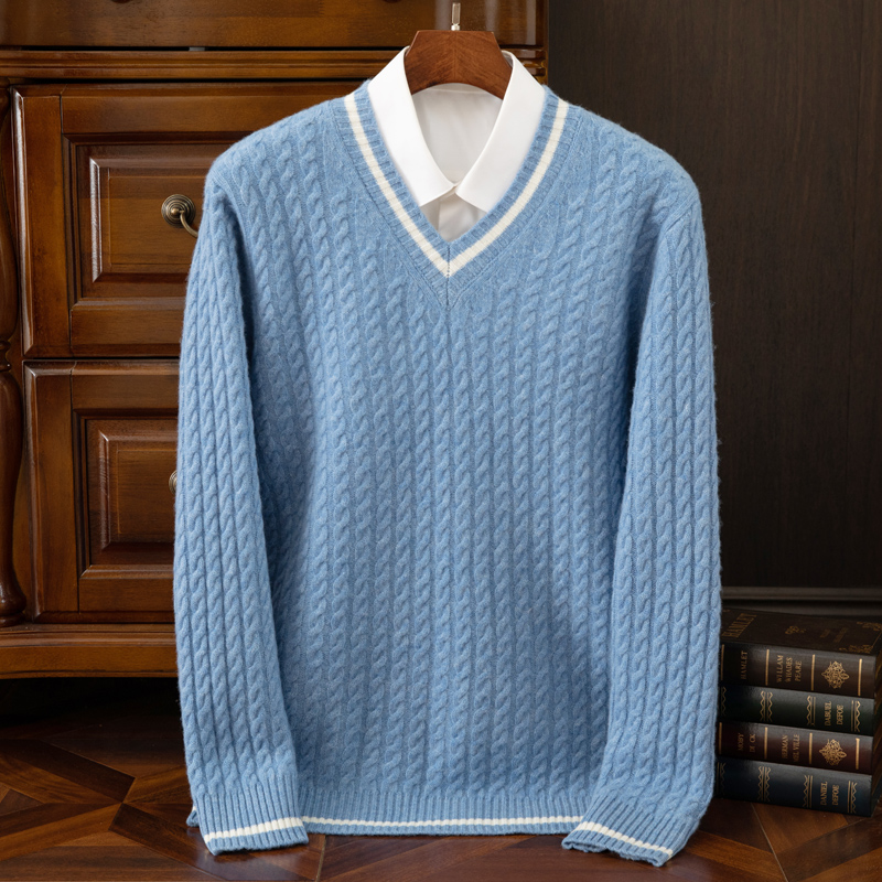 Pull en cachemire pur 100% pou - Men'S Fashion V Neck Sweater avis et prix