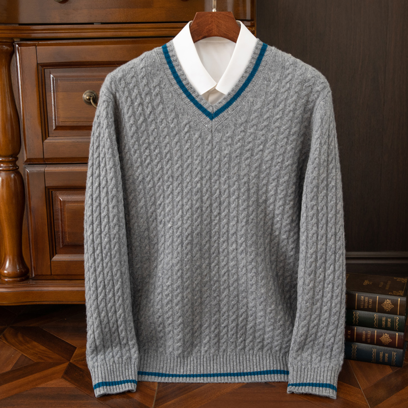 Pull en cachemire pur 100% pou - Men'S Fashion V Neck Sweater avis et prix