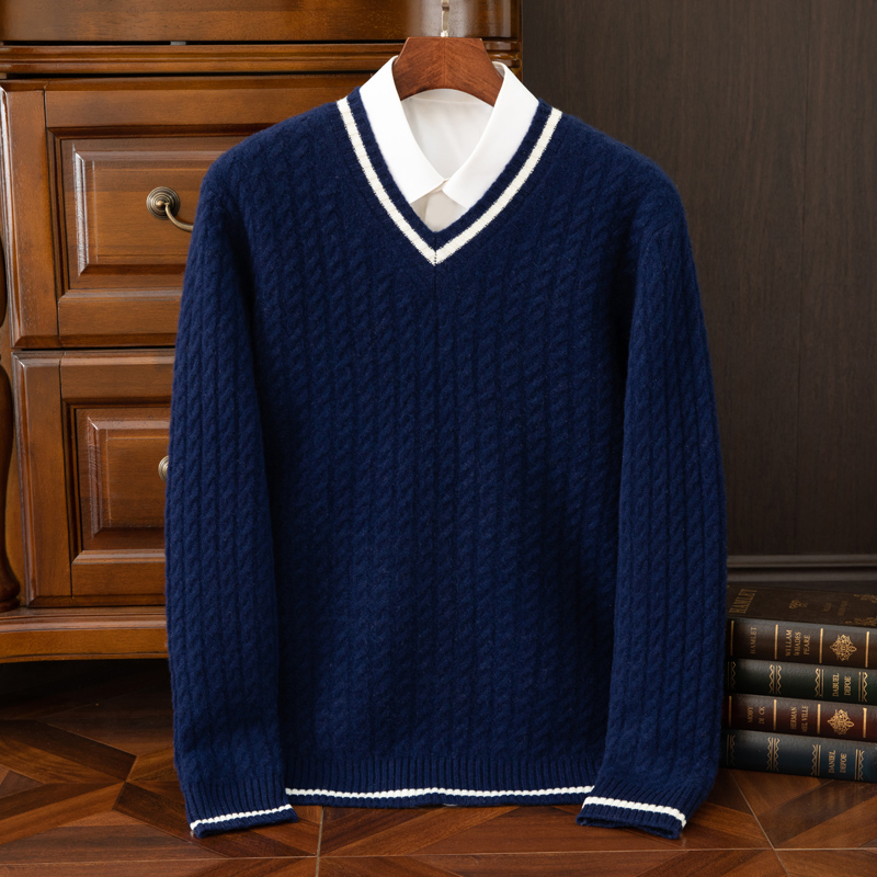 Pull en cachemire pur 100% pou - Men'S Fashion V Neck Sweater avis et prix